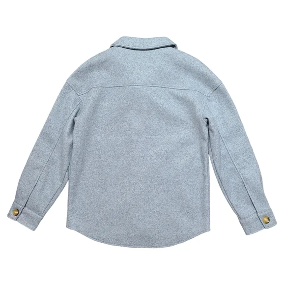 Avec Les Filles Boyfriend Shacket Button Front Oversized Jacket Fleece - Picture 4 of 5